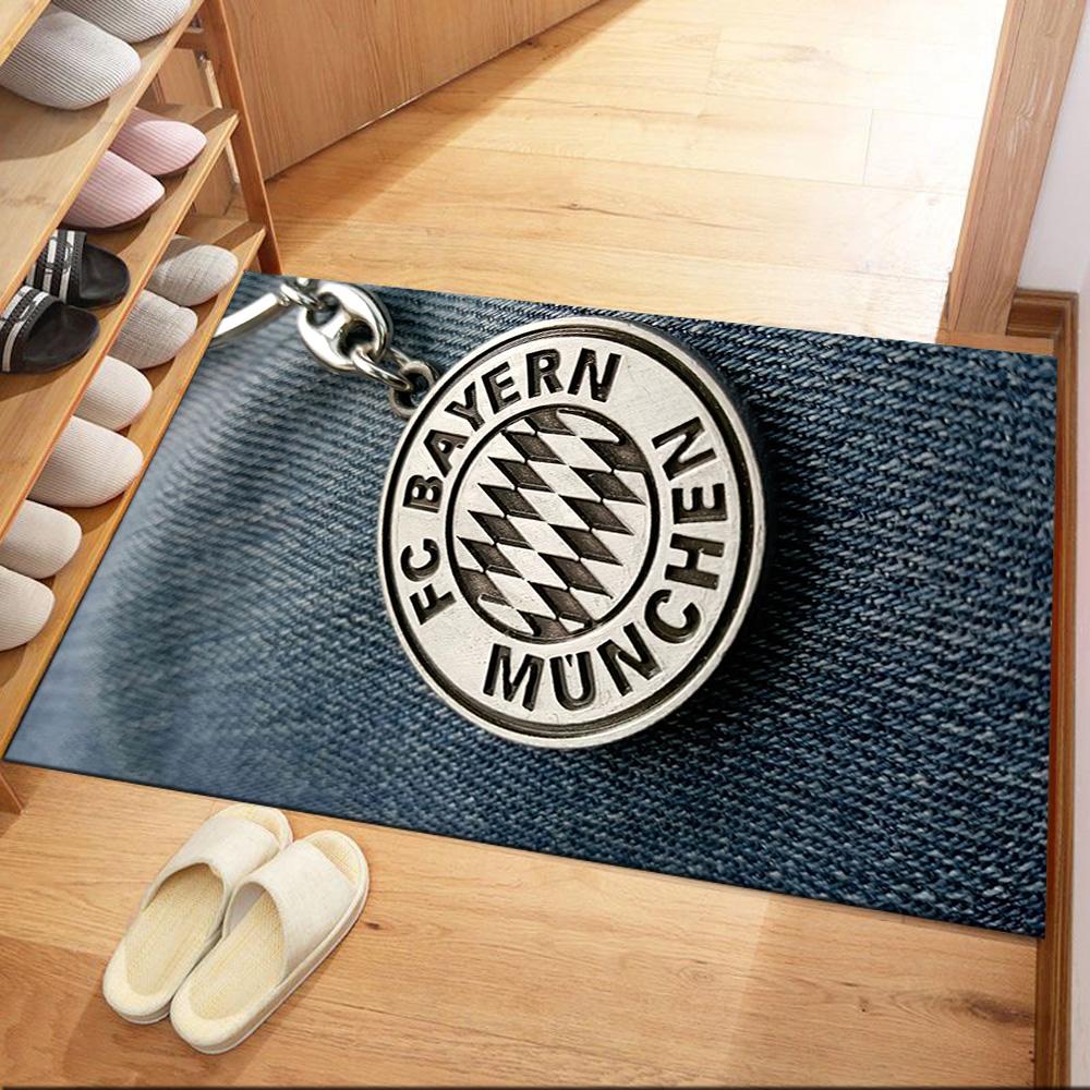 FC Bayern München Fußmatte Geeignet für Eingangsbereich Esszimmer Küche Spielzimmer Rutschfester Teppich Büros dekorieren Am besten für Weihnachten