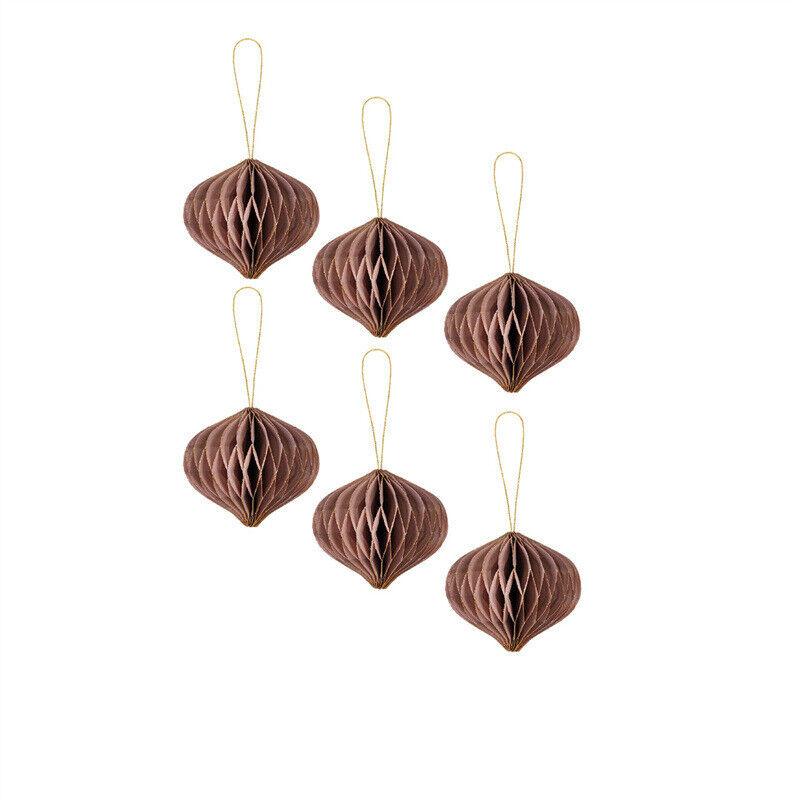 New Year Christmas Tree Paper Honeycomb Hanging Decoration Lantern Pendant Home Party Birthday Decor Ornament Easy Assemble