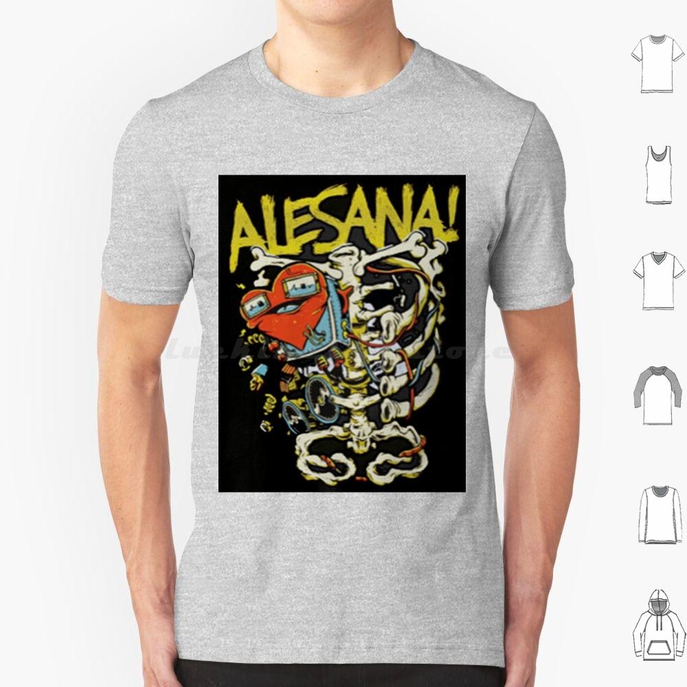 Alesana 12 T-Shirt Große Größe 100% Baumwolle Alesana Skelett Herz Szene Emo Scenemo Punk Band Post-Hardcore Hardcore Goth Gothic