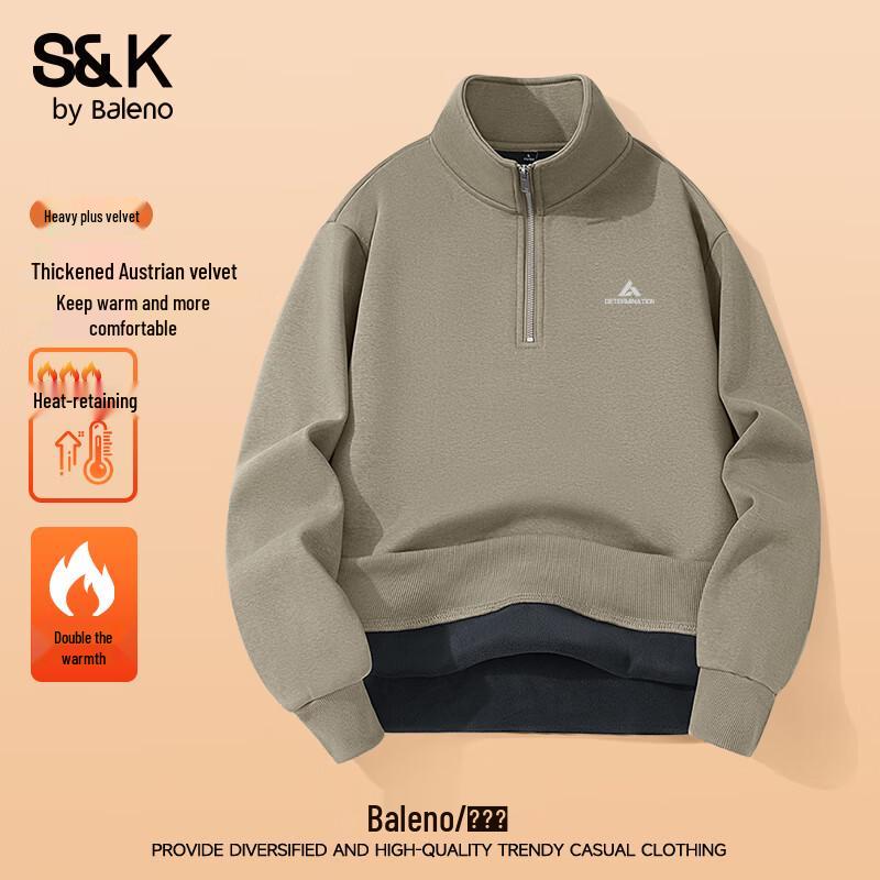 Baleno Men s S&K Series Fleece-lined Half-Zip Pullover Sweatshirt XL