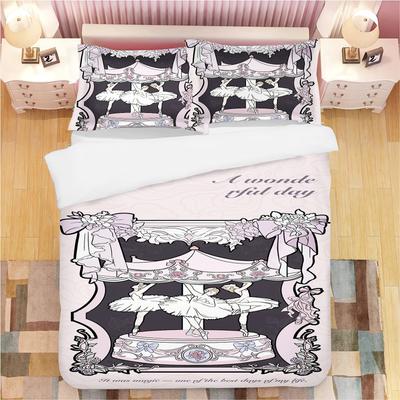 2/3-Pcs Ballet Girl Printed Down Duvet Cover, Various Sizes Of Bedding Decoration, Soft And Machine Washable