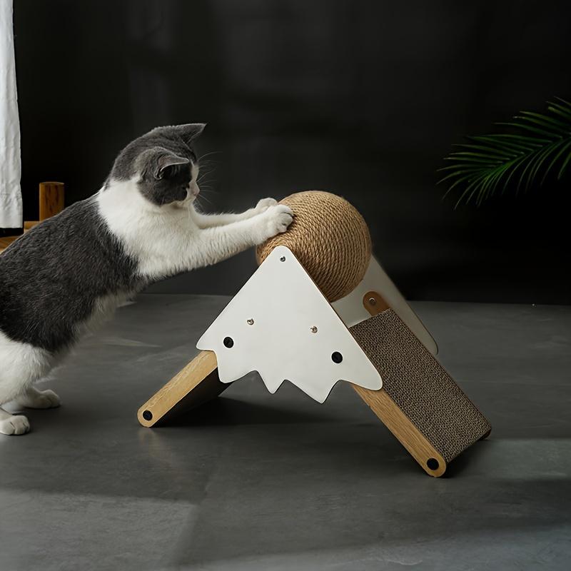 Langlebiges und langlebiges vertikales Katzenkratzbrett mit Sisalball für endlosen Spaß