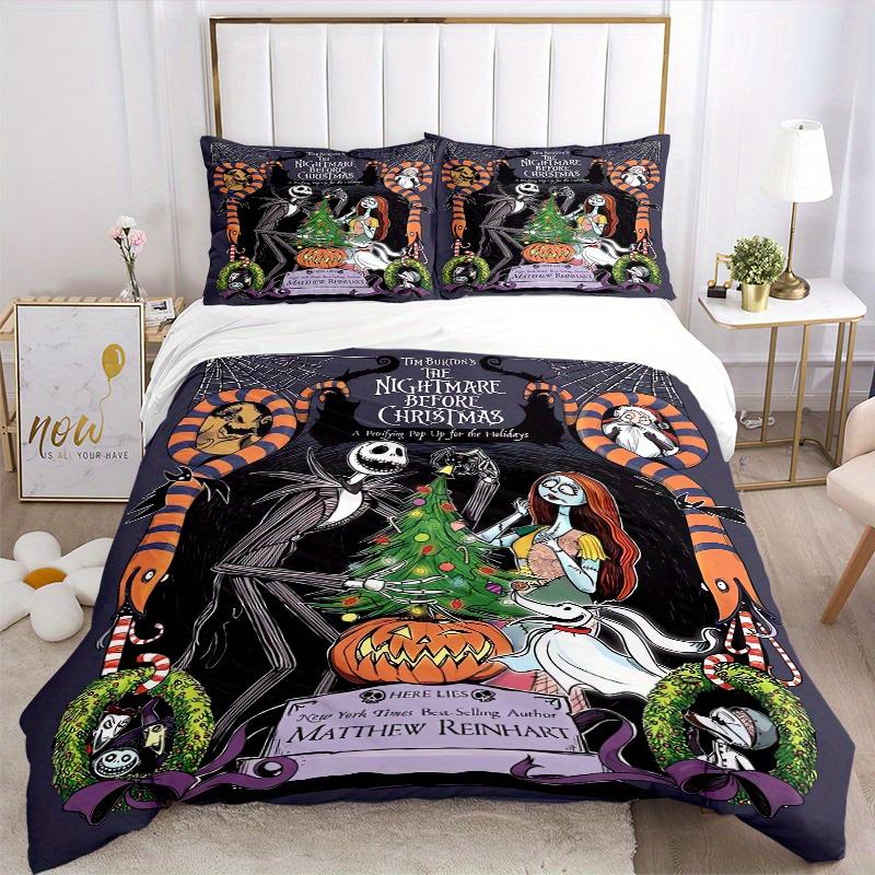 3pcs Tim Burton's the Nightmare Before Christmas Print Cover Set Ultra Soft, Breathable, and Comfortable Bedding with Stylish Design for Bed