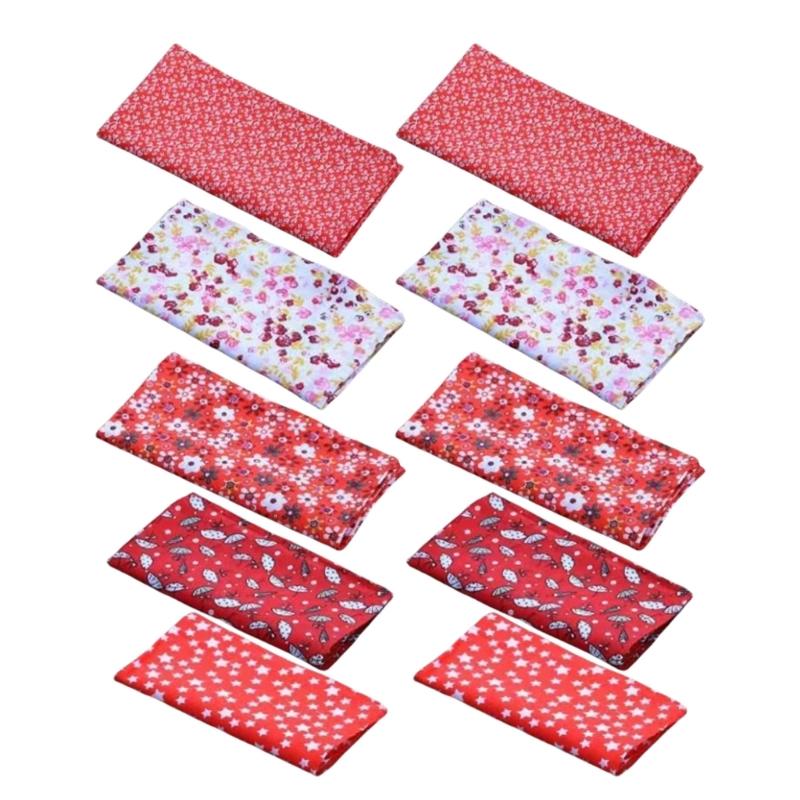 Flower Printing Handkerchief 10PCS Pocket Hankie Towel Sweat Wiping Cloth Kerchief for Adult Unisex Gifts Packing Cloth