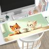 Cute Fluffy Black Cat Print Extended Desk Mat Non Slip Rubber Stitched Edge Gaming Keyboard Table Mat For Office Laptop Gamer
