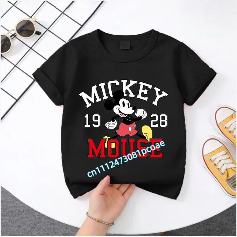 2026 Boys Girls Shortsleeved Printed Tshirt Mouse Cartoon Children 100 Cotton Soft Breathable Loose Sports Comfortable