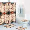 ArtSocket African Boho Retro Bathroom Set with Shower Curtain and Rugs Accessory, Traditional Rhombus Summer Colorful Abstract Shower Curtain for