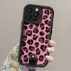 Capa de Celular com Alça de Pulso Estampa de Leopardo Rosa Para IPhone 17 16 Pro Max Capas iPhone 17 Air 16e 15 14 13 12 11 XS X XR 7 8 Plus Capa
