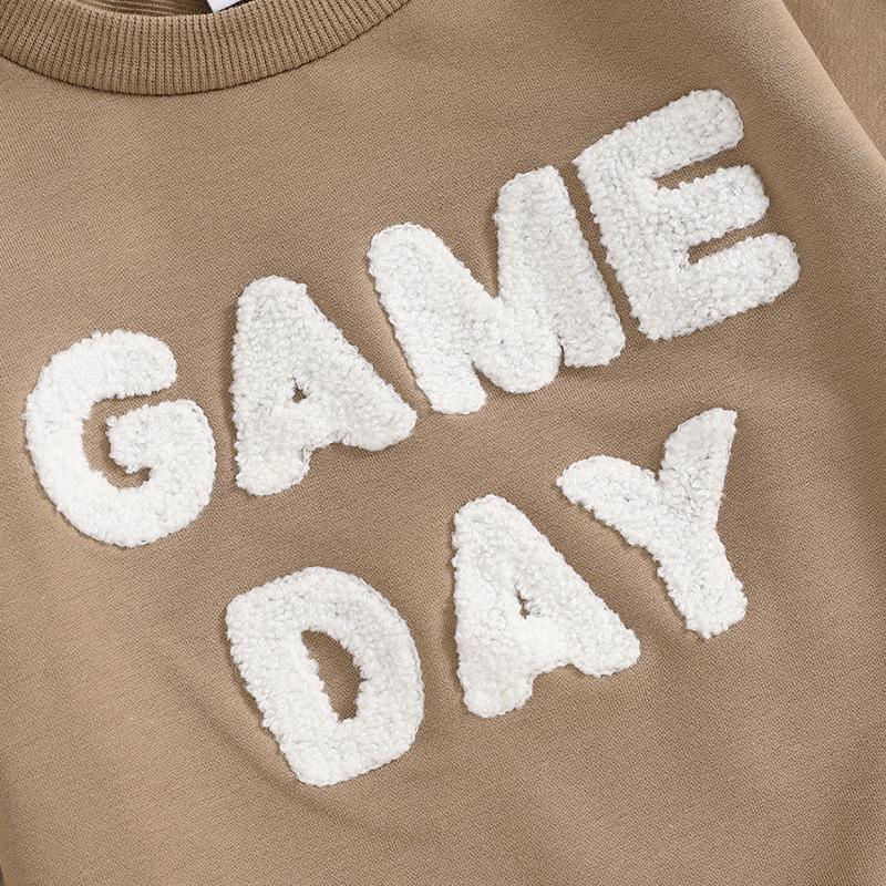 Autumn Children's Sweater Suit Boys Letter Embroidered Long-sleeved Trousers Two-piece Suit