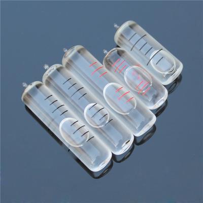 Livella a bolla tubolare di precisione militare in vetro, diametro bolla 7,5 mm, alto borosilicato