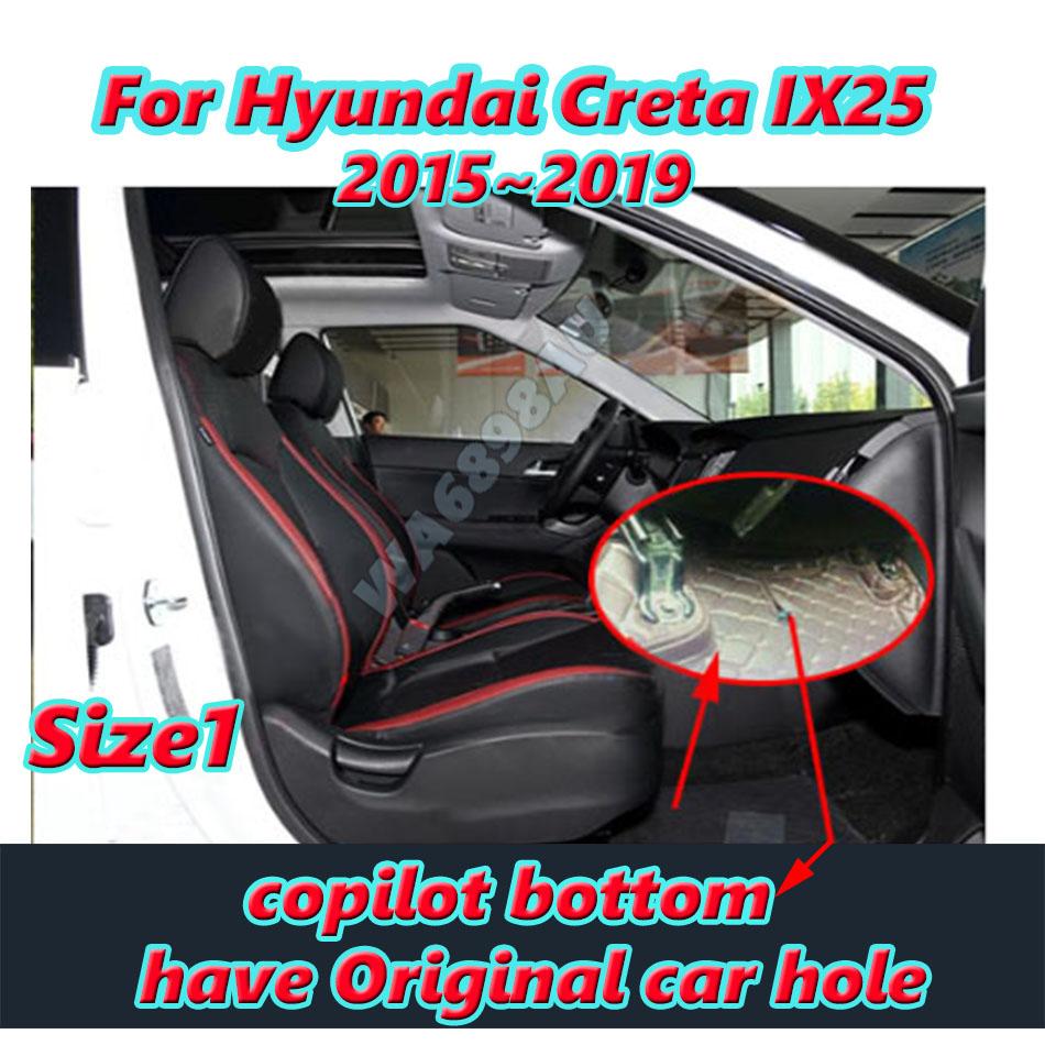 Car Floor Mats For Hyundai Creta IX25 2015~2019 2020 2019 2018 2017 2016 2015 Durable Waterproof Leather Protective Pad Carpet
