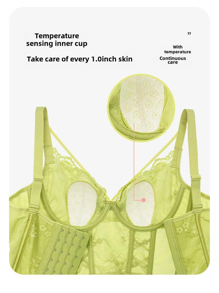 Adjustable Women's Bra: Side Breast Correction, Anti-Sagging, Eight-Row Buckle, Soft Steel Ring, Summer Thin Style.