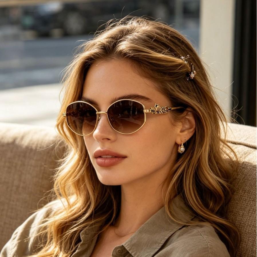 Fashion new retro plain sunglasses personalized versatile street shot UV protection sunglasses trendy women's glasses