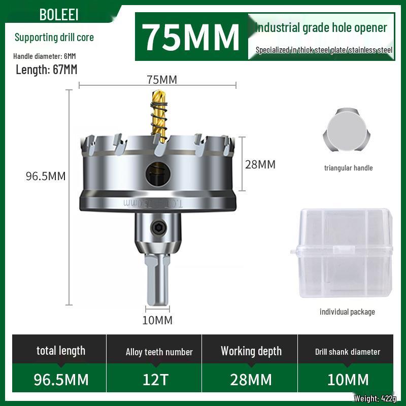 Stainless Steel Alloy Hole Saw for Woodworking & Metal Drilling
