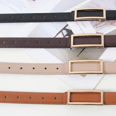 Yousheng Women Fashion Faux Leather Belt Rectangle Buckle Waistband Solid Color Waist Belt for Pants Jeans Versatile Accessory for Dresses Shirts Tops