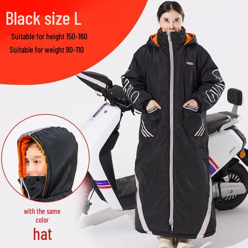 Women's 40° Winter Cycling Suit - Electric Vehicle Style, Northeast Cold-Proof, Below Zero Windproof Quilted One-Piece Windbreaker