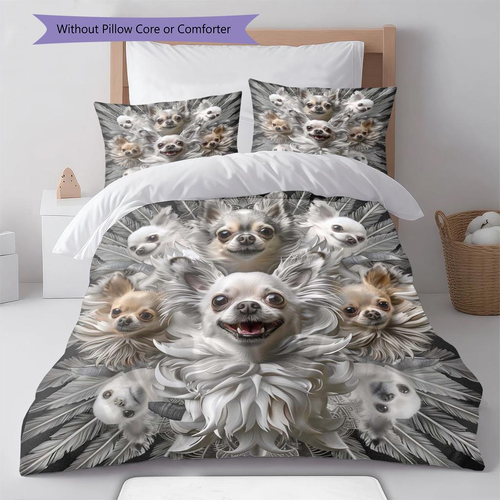 Cartoon Pattern Bedding Quilt Set Quilt Cover Pillowcase Home Decoration Birthday Gift (1 * Duvet Cover + 2 * Pillowcase, Without Core)