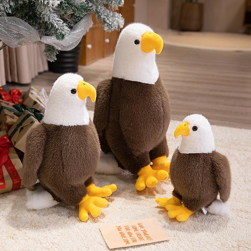 Cartoon Simulation Eagle Doll Plush Toy White-Headed Sea Eagle Vulture Doll Ornament Boy Soothing Doll