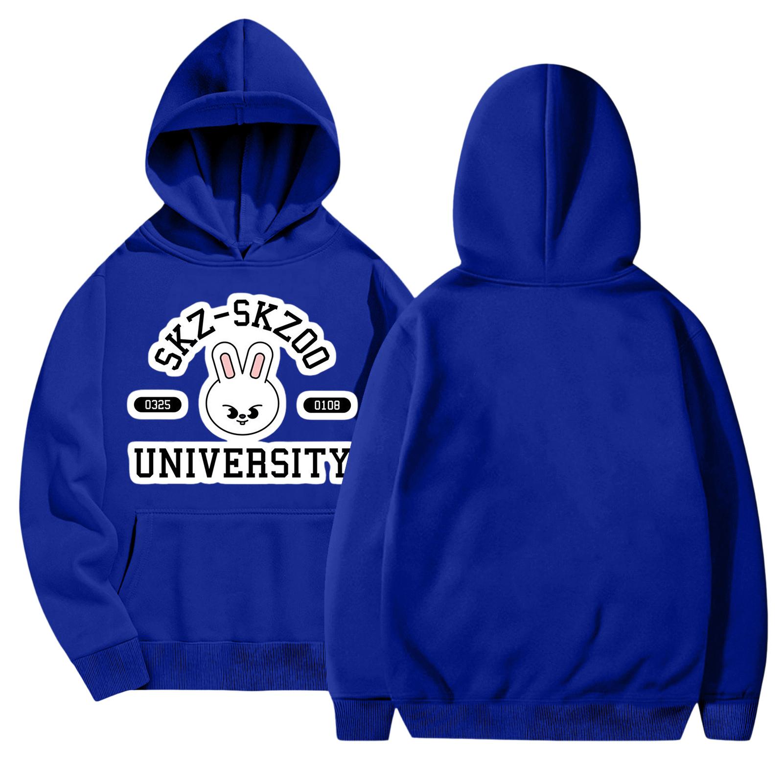 Unisex Fashionable Casual Long Sleeved Loose Printed Hooded Sweatshirt XL