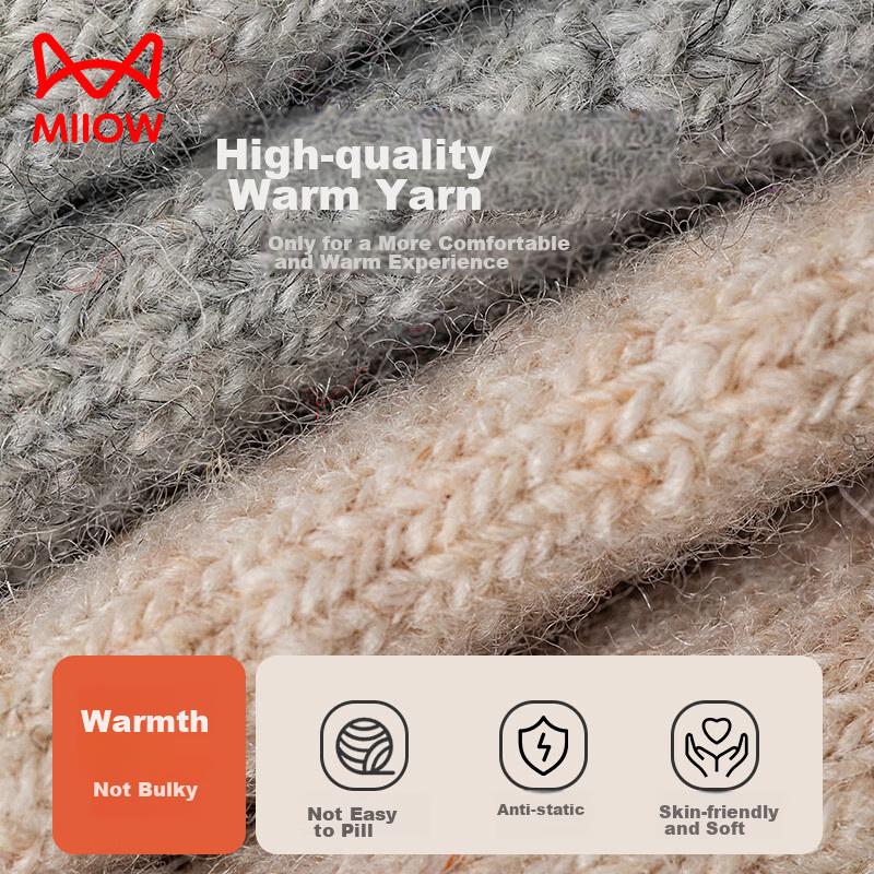 MiiOW 3-Pair Pack 35% Wool Socks for Women, Autumn And Winter Mid-Calf Terry Socks, Thick Warm Socks, Sleep Socks, Women's Postpartum Socks