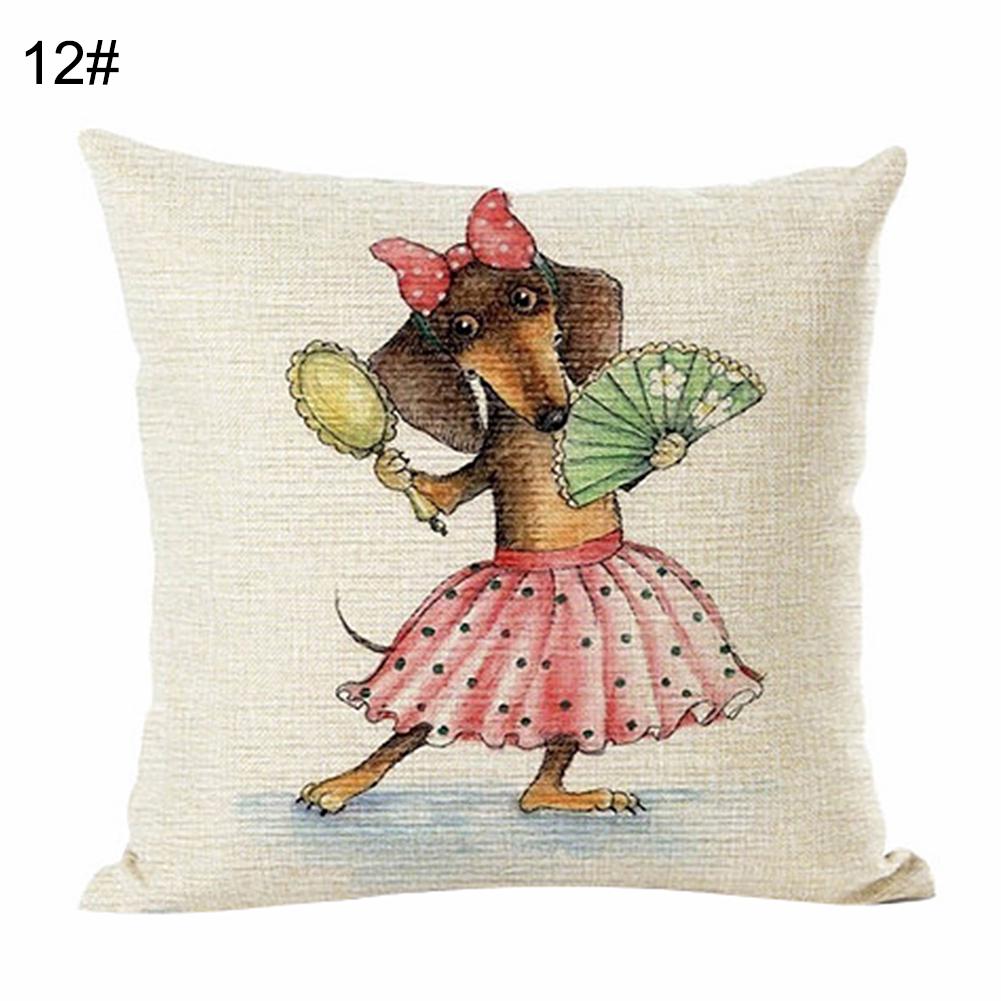 Funny Jezevčík Print Throw Pouzdro na polštář Potah na polštář Rozkládací pohovka Car Cafe Decor