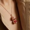 Flower Opening Chain Choker Surprise Heart Clavicle Chain Enamel Egg Necklace  Gift for Friends Mom