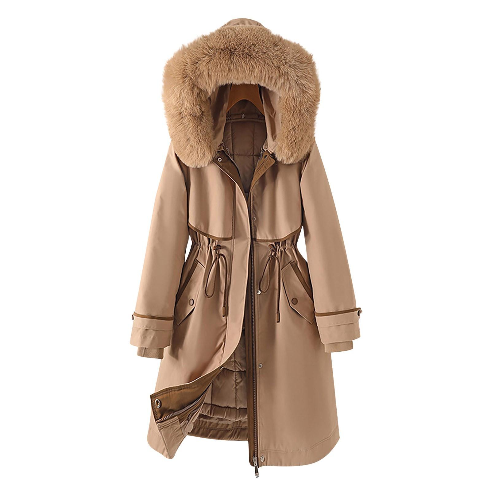 

Женская модная повседневная однотонная хлопковая куртка с капюшоном и плюшевой застежкой-молнией и пуговицами средней длины с длинными рукавами XXXXXXL хаки