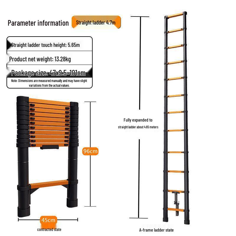 Stainless Steel Telescopic Aluminum Alloy Folding Step Ladder