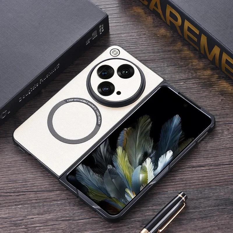 

Funda For OPPO Find N3 Case Magnetic PU Leather + TPU Protective Back Wireless Charging Cover for OnePlus Open For OnePlus Open