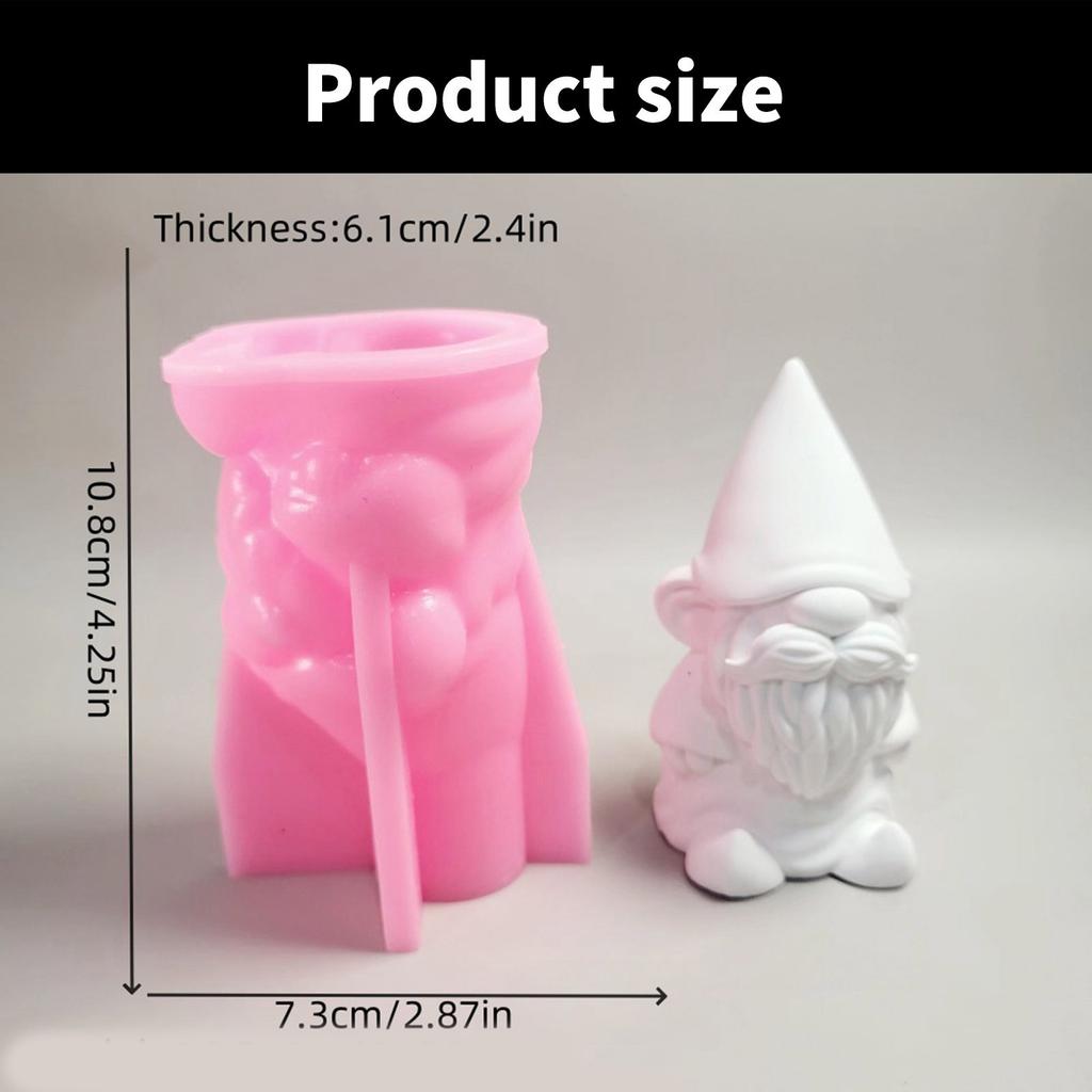 Desk Ornament Mould Flexible Silicone Mold for Gnome Figurine Shaped Christmas Decoration Jewelry Making Supplies