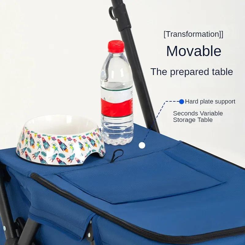 

Коляска для собак среднего и большого размера, коляска для собак и кошек, детская коляска для использования на открытом воздухе, легкая и складная чёрный