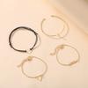 4 Pcs/set Women's  Bracelet Heart-shaped Geometric Retro Simple Style Alloy Bracelet