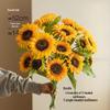 Sunflower Silk Flower Arrangement: Artificial Dried Flowers for Living Room, Dining Table, and Photo Props