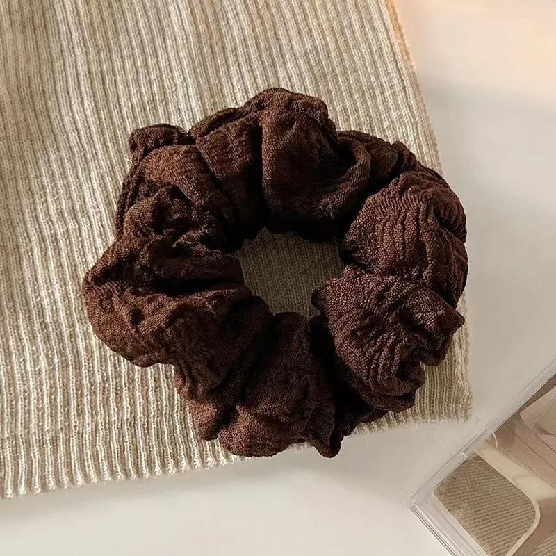 Wave Pattern Solid Color Hair Rope Women Simple Ponytail Hair Ring Fashionable Girls Do Not Hurt The Hair Ring