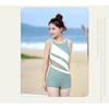 Swimsuit Women's One-piece Conservative Boxer Hot Large Size Belly Cover Slimming Swimming Pool Sports Racing Swimwear