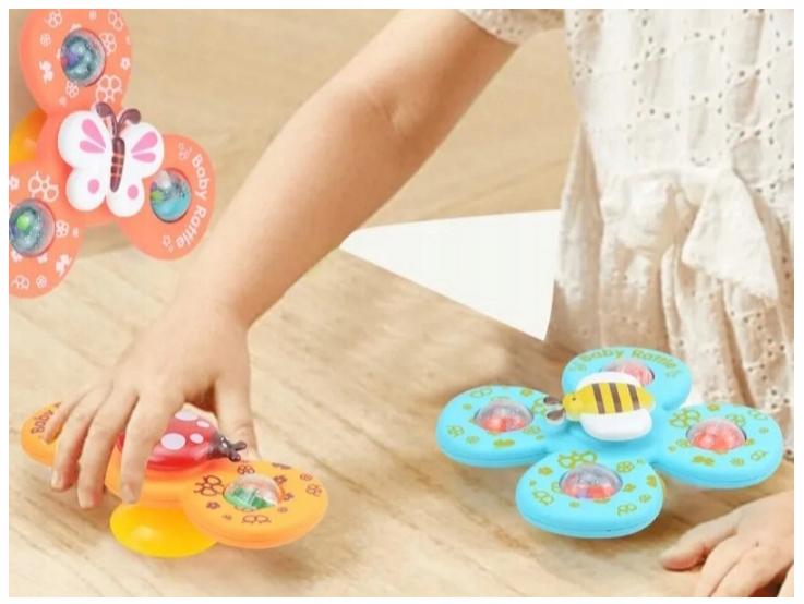Fidget Spinner Z Przyssawką Sensoryczna 3 Sztuki