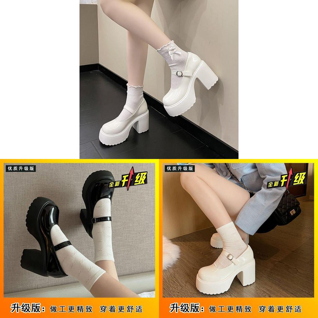 Mary Jane Shoes For Women With High Heel Pu Material Casual Spring Footwear