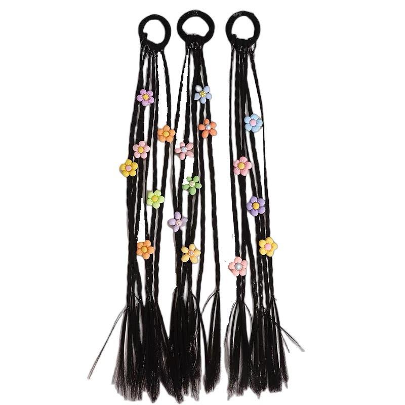 Heart Braids Kids' Wig Hair Ties - Sweet High Ponytail Accessories for Girls