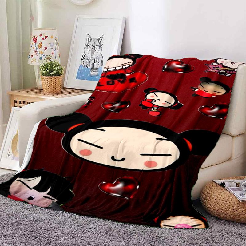 Chinese Doll P-Pucca Garu Blanket 3D Printed Cute Anime Cartoon Character Blanket Sofa Cover Blanket Air Conditioner Bed Sheet