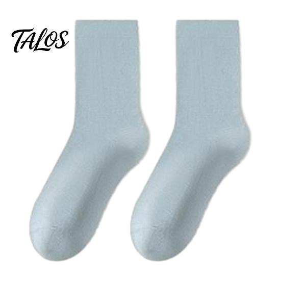 Lightweight Breathable Hosiery Crew Socks for Women, Solid Color Mid-calf Socks, Non-binding Daily Wear Cotton Yoga And Sports, Comfortable Casual Non