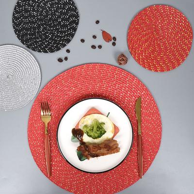 Waterproof Round Woven Placemat Dining Table Mat Kitchen Decoration for Home