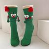Christmas Cartoon Socks Men Women Stretchy Funny Socks Magnetic Suction 3D Doll Couple Socks for Winter Gift Christmas Parties