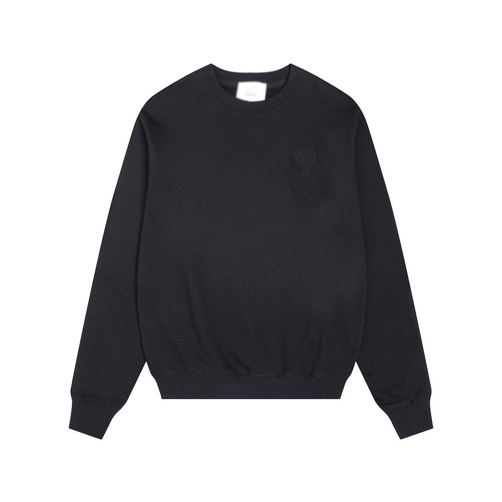 Sweatshirt Unisexe AMI ANCIENT en Coton avec Petite Broderie Cœur - Style Automne/Hiver, Col Rond, Coupe Ample, Décontracté.
