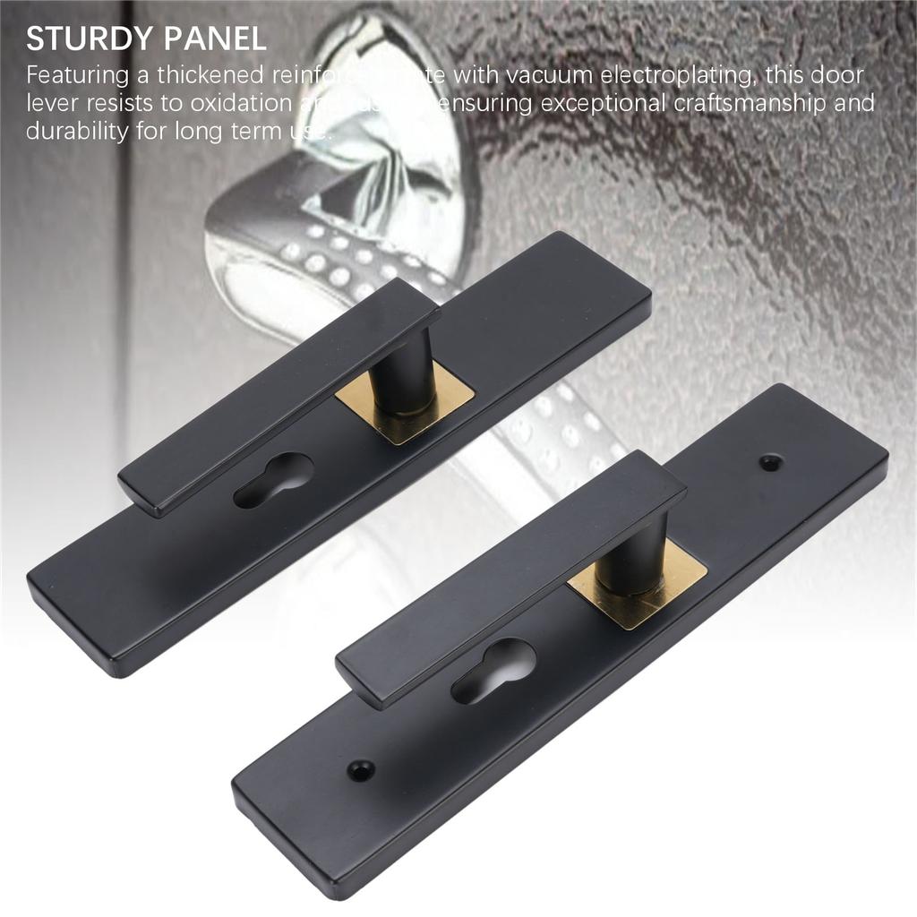 Keyed Entry Door Lever High Security Aluminum Alloy Heavy Duty Quiet Black Door Lever with Lock and Key for Bathroom Bedroom