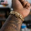 14mm Punk Rock Stainless Steel Rhombus Cuban MIami Link Chain Bracelets for Men Hip Hop Rock Jewelry Gold Color Jewelry Gift