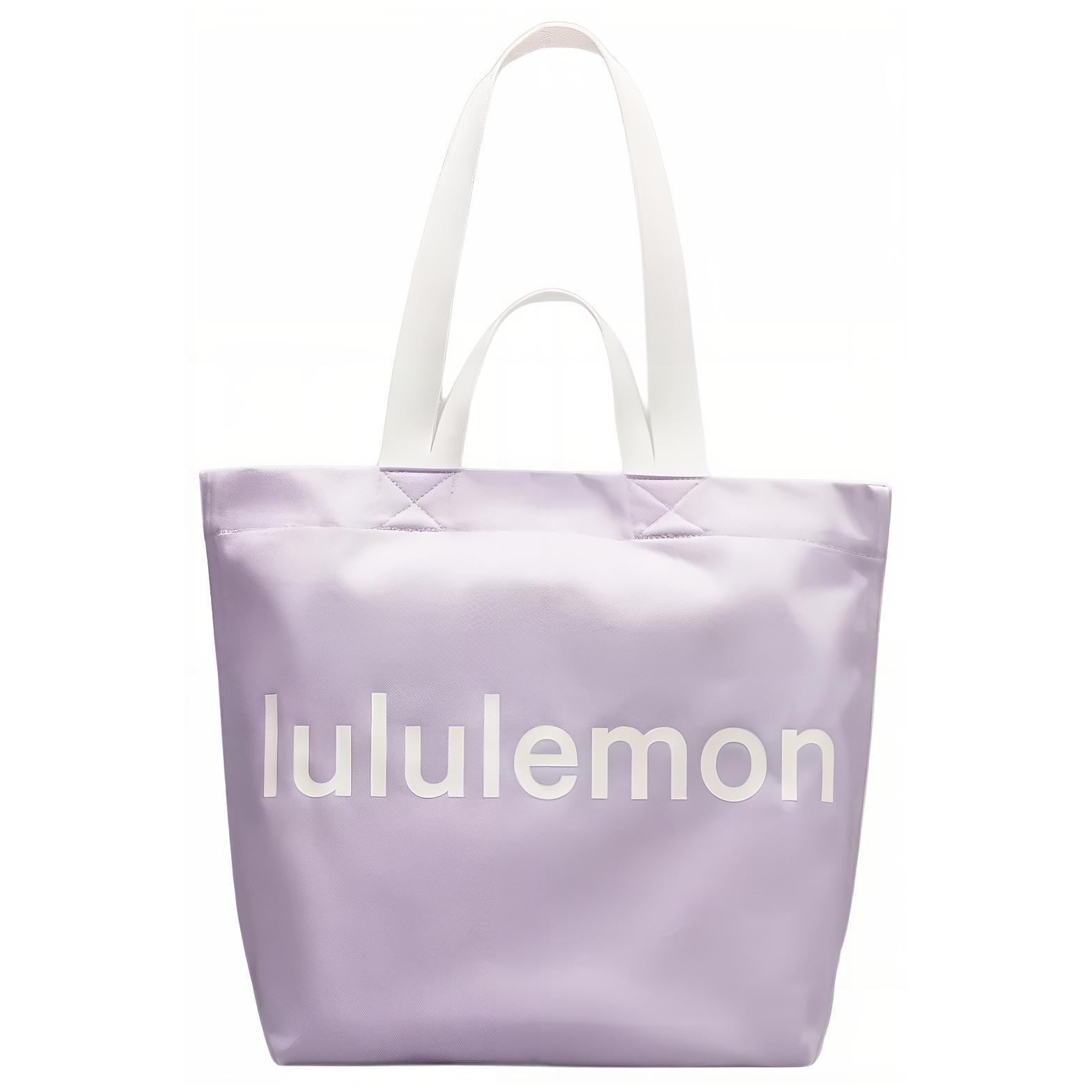 Lululemon Double-Handle 17L Printed Canvas Tote Bag Unisex Tote Lilac White LU9BZBS-LILE Lilac & White