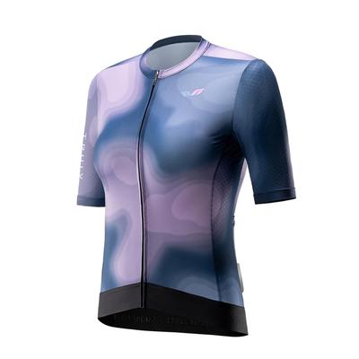ROCKBROS TVI Short Sleeve Cycling Summer Highly UV with Stylish Ombre Road Bike Size S Women's Jersey, Breathable, Sweat-Wicking, Quick-Drying,