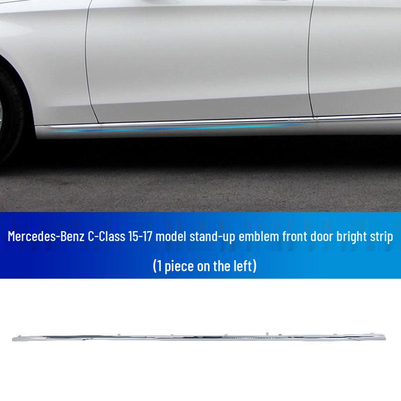 Mercedes-Benz C-Class Decorative Silver Strips: C180 Bumper, C200 Door, C260 Silver, C300 Style.