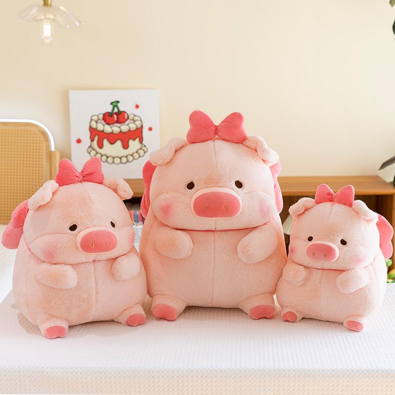 

Cute Bow Lulu Pig Plush Toy - Adorable Gift for Girls Birthdays 30cm 0.35kg
