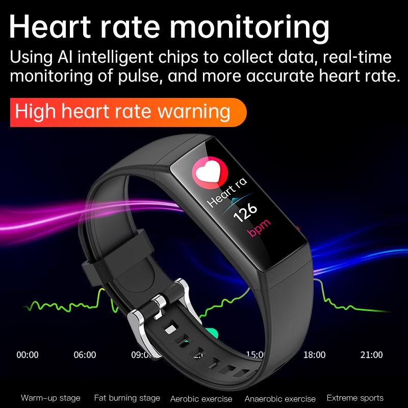 SACOSDING Sports Wristband With HD Screen Waterproof Sleep Heart Rate Monitoring  Step Counting Sports and Health Smart Wristband
